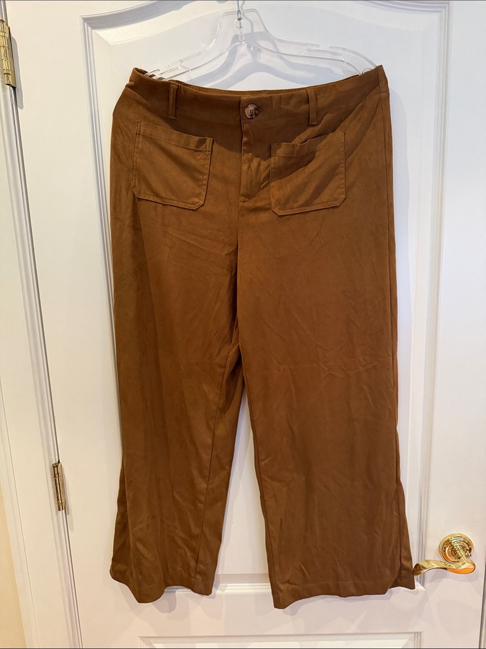 Wide-Leg Utility Pants in Brown
